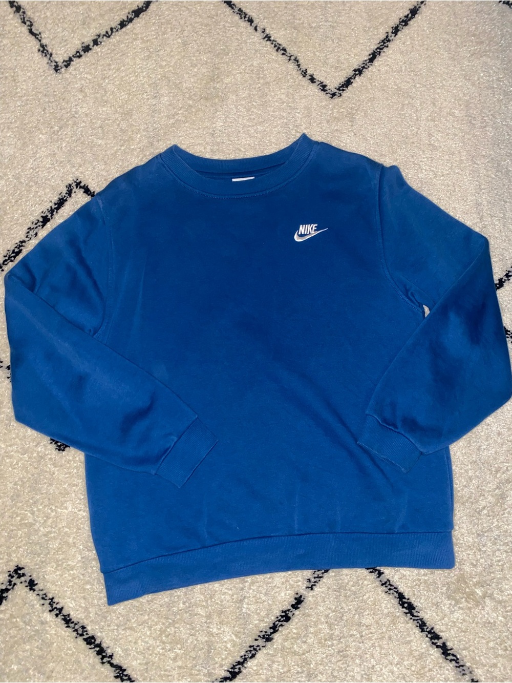 Nike Kids Blue Crewneck Sweatshirt with White Swoosh